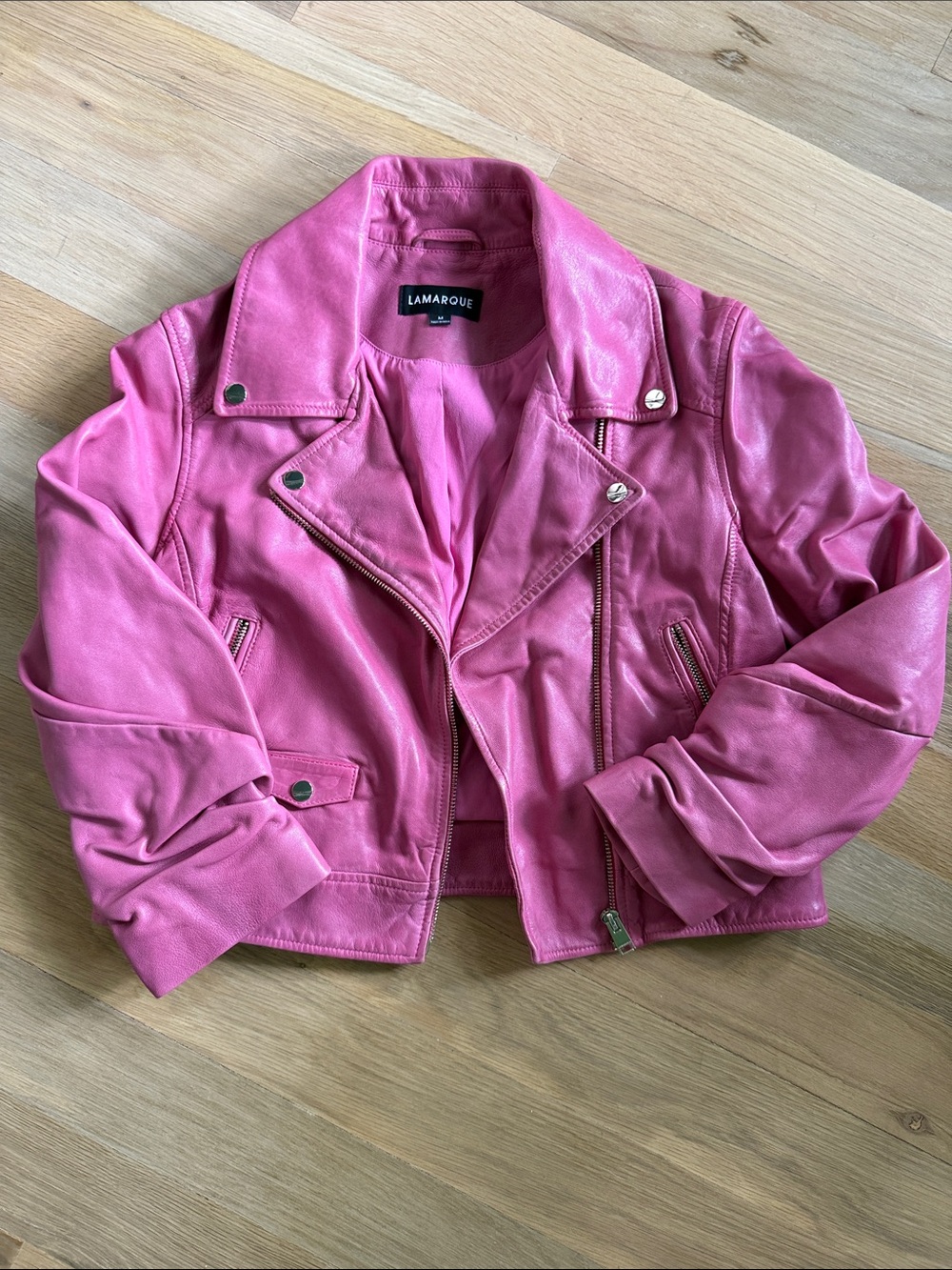Lamarque Pink Leather Jacket